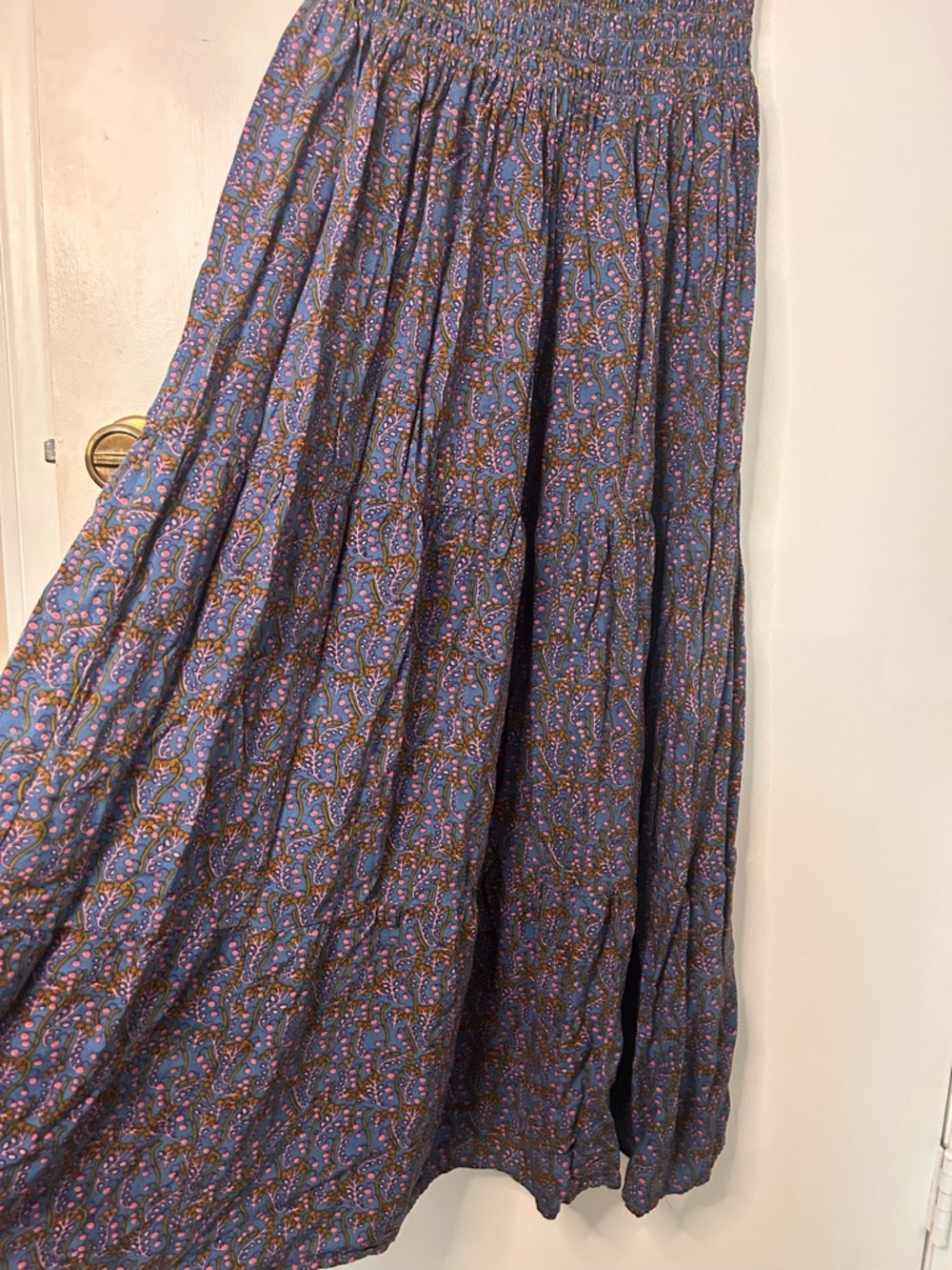 NATURAL LIFE Navy Blue Floral Smocked Maxi Dress - Picture 4 of 8